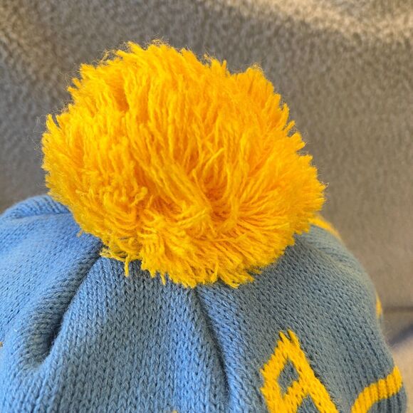 Vintage UCLA Bruins Hat Cap Knit Tam Newsboy Winter Brim Pom Pom Beret USA - Picture 3 of 5